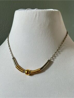 Industrial Spring Beaded Metal Bar Necklace Punk Grunge Skater OlderBrotherCore